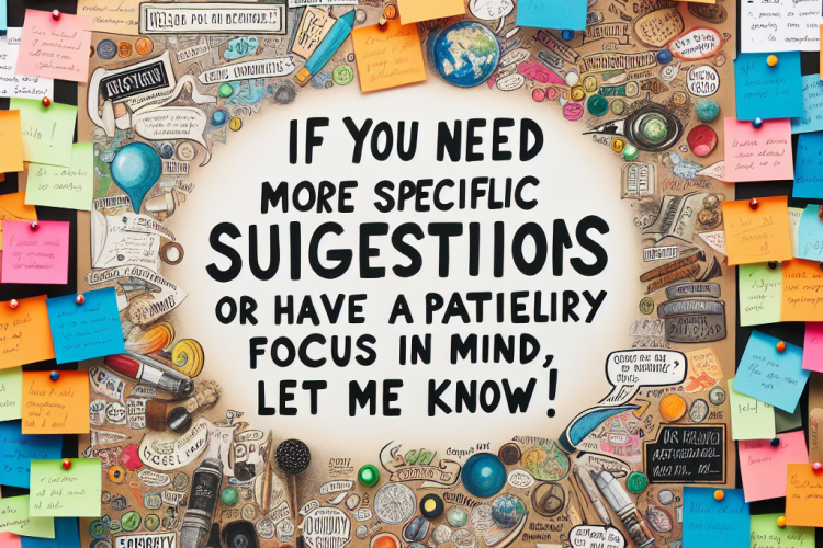 If you need more specific suggestions or have a particular focus in mind, let me know!